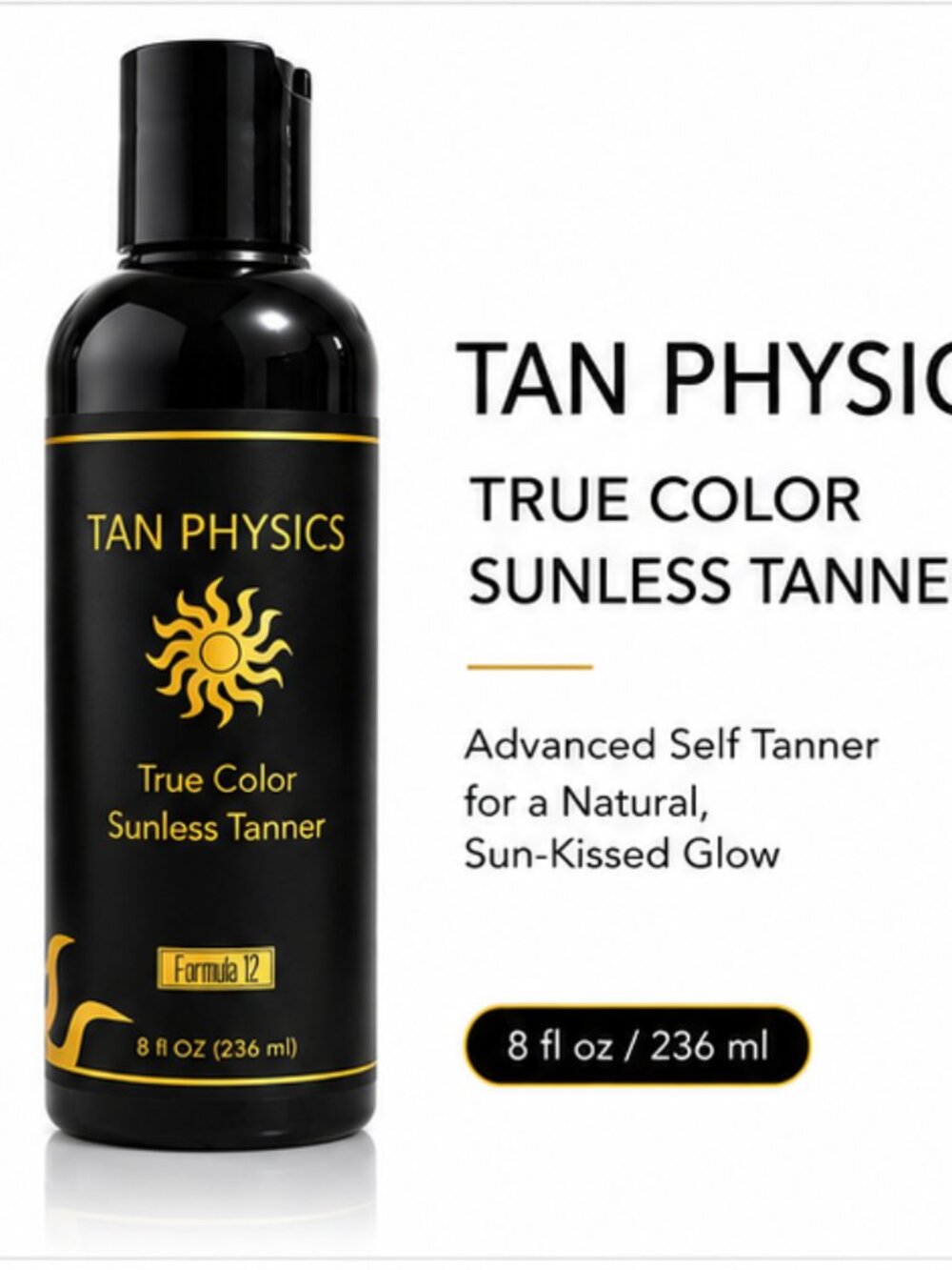 Tan Physics True Color Sunless Tanner Formula 12 Self Tanning Lotion 8 fl oz